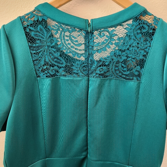 Lane Bryant‎ Plus Size Teal Scuba Lace Fit & Flare Dress Size 18/20 1X XXL - Picture 8 of 11